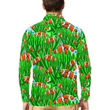 Clown Fish Pattern Print Design 01 Men's Long Sleeve Polo Shirt