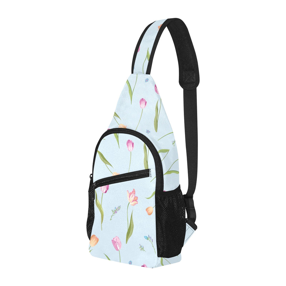 Watercolor Tulips pattern All Over Print Chest Bag