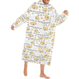 Golden Retriever Pattern Print Design 04 Blanket Robe with Sleeves