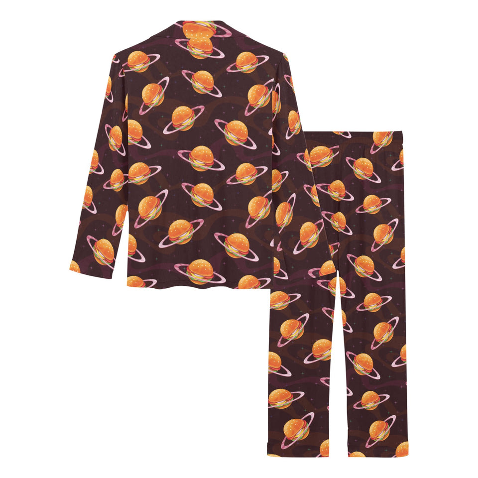 Hamburger Pattern Print Design 05 Women's Long Pajama Set