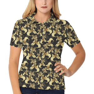 Goldfish Pattern Print Design 01 Women's All Over Print Polo Shirt