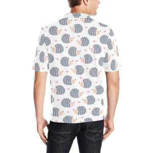 Hedgehog Pattern Print Design 04 Men's All Over Print Polo Shirt