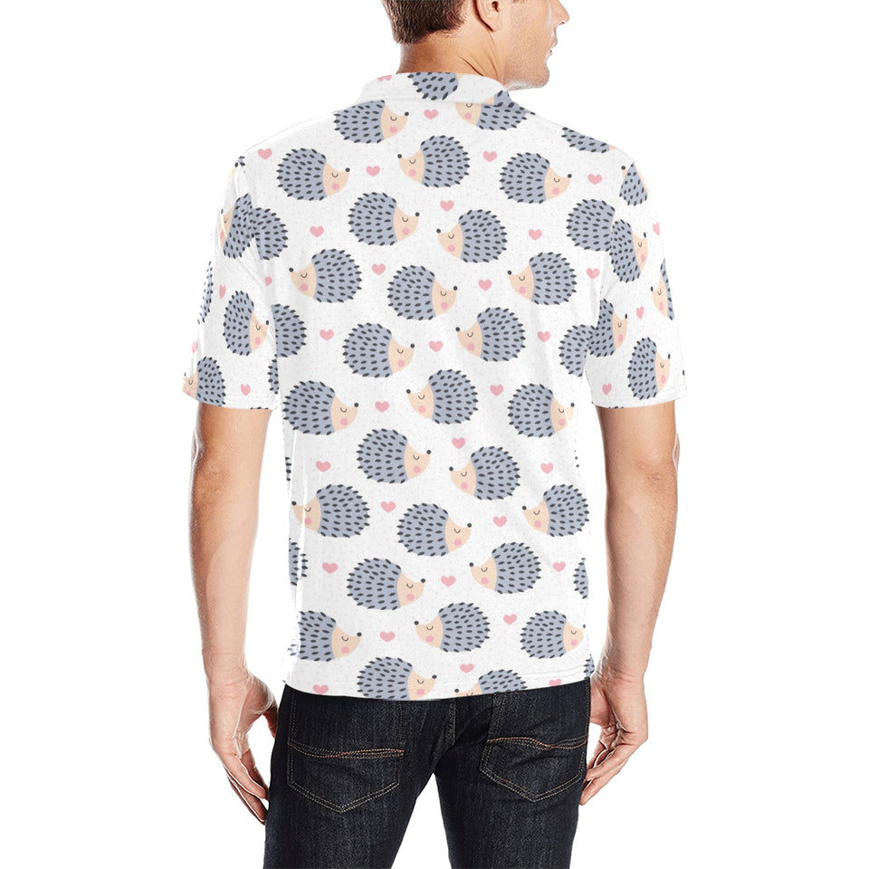 Hedgehog Pattern Print Design 04 Men's All Over Print Polo Shirt