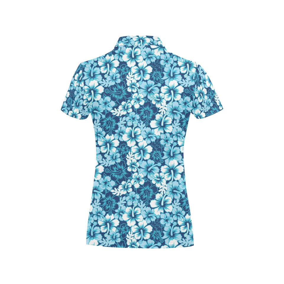 Hibiscus Pattern Print Design 03 Women's All Over Print Polo Shirt