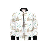 Cute Rhino pattern background Kids' Boys' Girls' Bomber Jacket