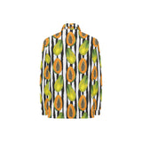 papaya design pattern Women's Long Sleeve Polo Shirt