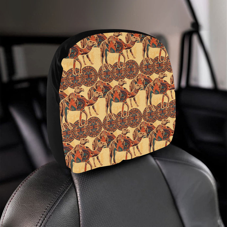 Camel polynesian tribal design pattern Car Headrest Cover