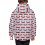 Sausage Pattern Print Design 02 Kids' Boys' Girls' Padded Hooded Jacket