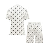 Dog Paws Pattern Print Design 03 Men's V-Neck Short Pajama Set