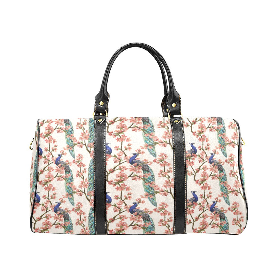 Peacock tropical flower pattern Travel Bag