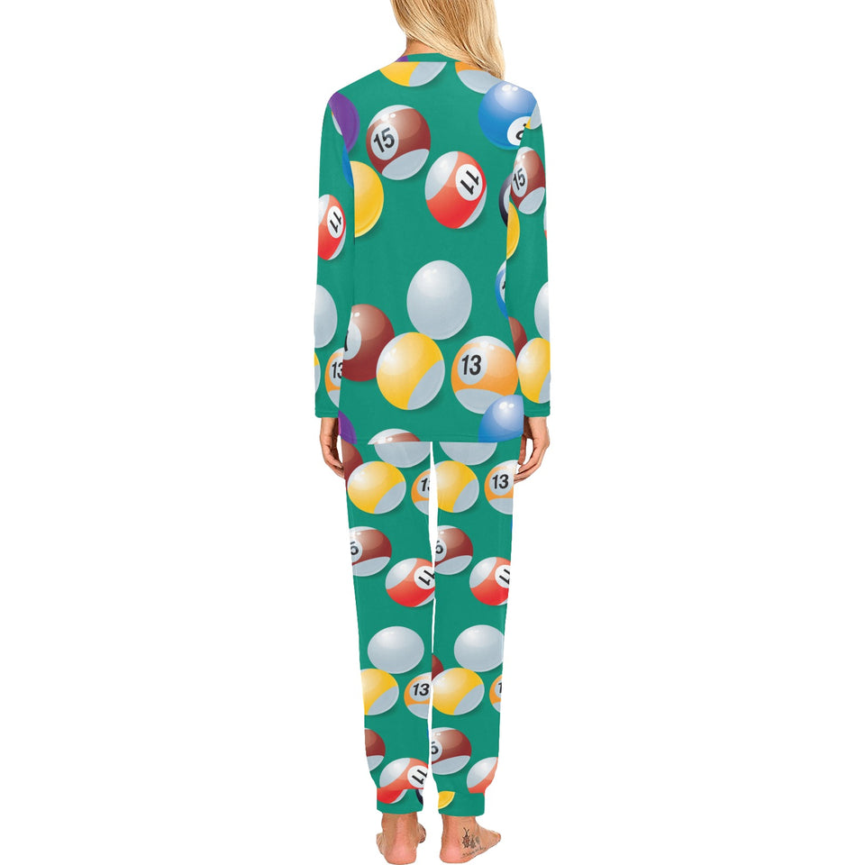 Billiard Ball Pattern Print Design 01 Women's All Over Print Pajama Set