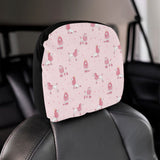 Poodle dog pink color theme Car Headrest Cover