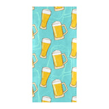 Beer pattern green background Beach Towel