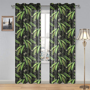 Green Peas Pattern Print Design 02 Gauze Curtain