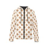 Pancake Pattern Print Design 01 Women's Padded Hooded Jacket