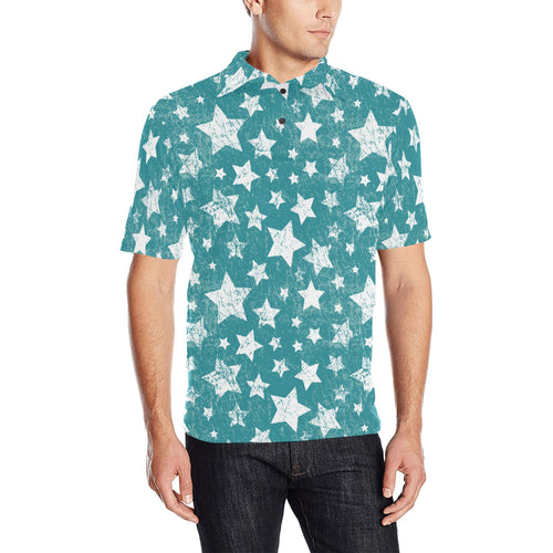 Vintage star pattern Men's All Over Print Polo Shirt