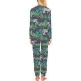 white bengal tigers tropical plant Women's All Over Print Pajama Set