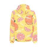 Grapefruit yellow background Men's Padded Hooded Jacket