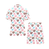 Pretzels Pattern Print Design 04 Men's V-Neck Short Pajama Set