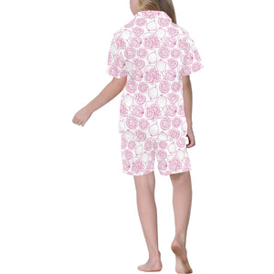 Sketch guava pattern Kids' Boys' Girls' V-Neck Short Pajama Set