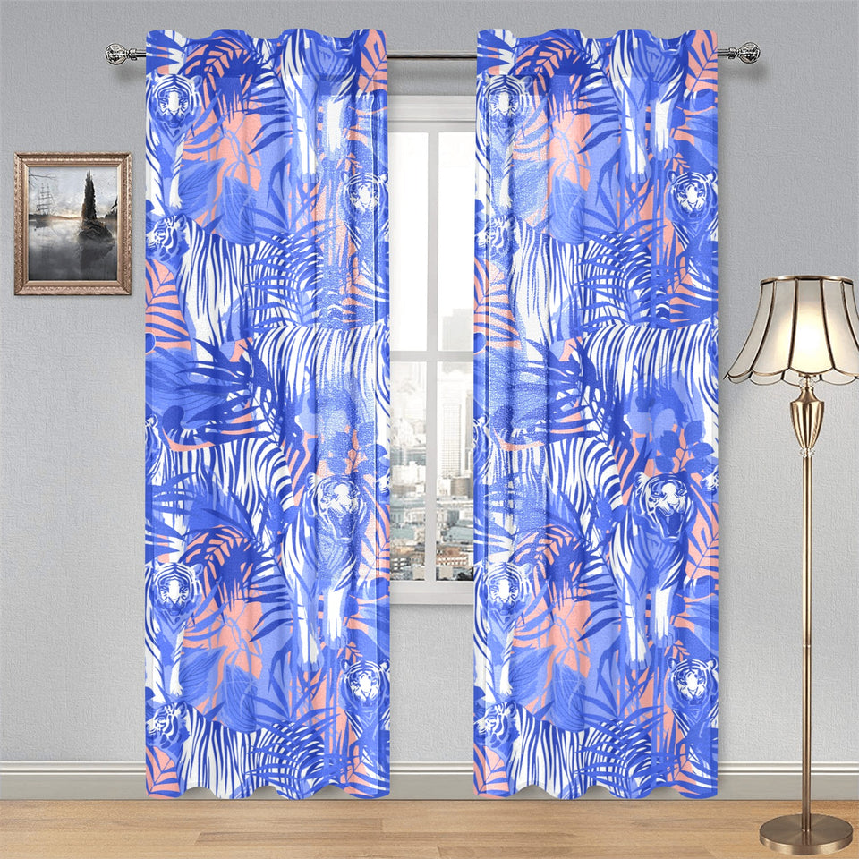 white bengal tigers pattern Gauze Curtain