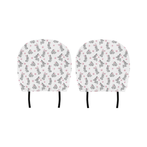 Watercolor cute rabbit pattern Car Headrest Cover