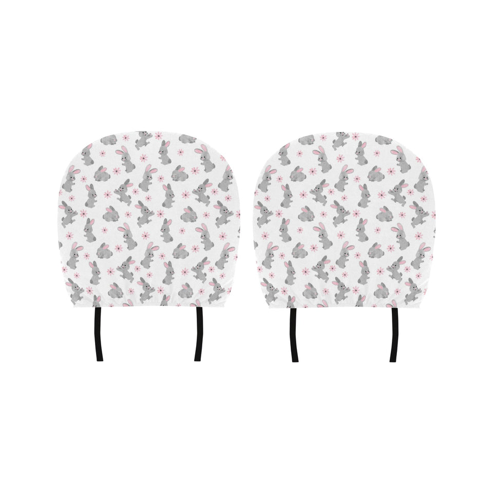 Watercolor cute rabbit pattern Car Headrest Cover