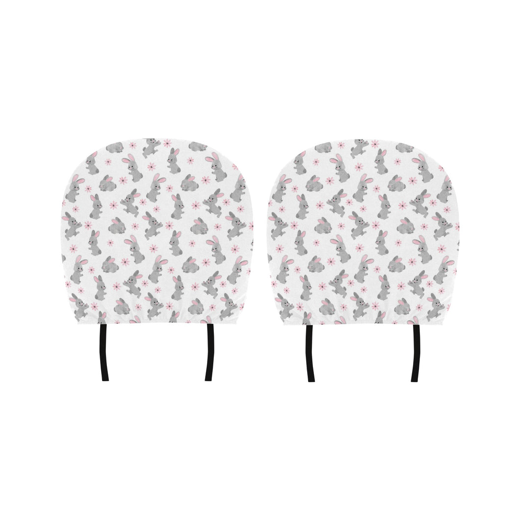Watercolor cute rabbit pattern Car Headrest Cover