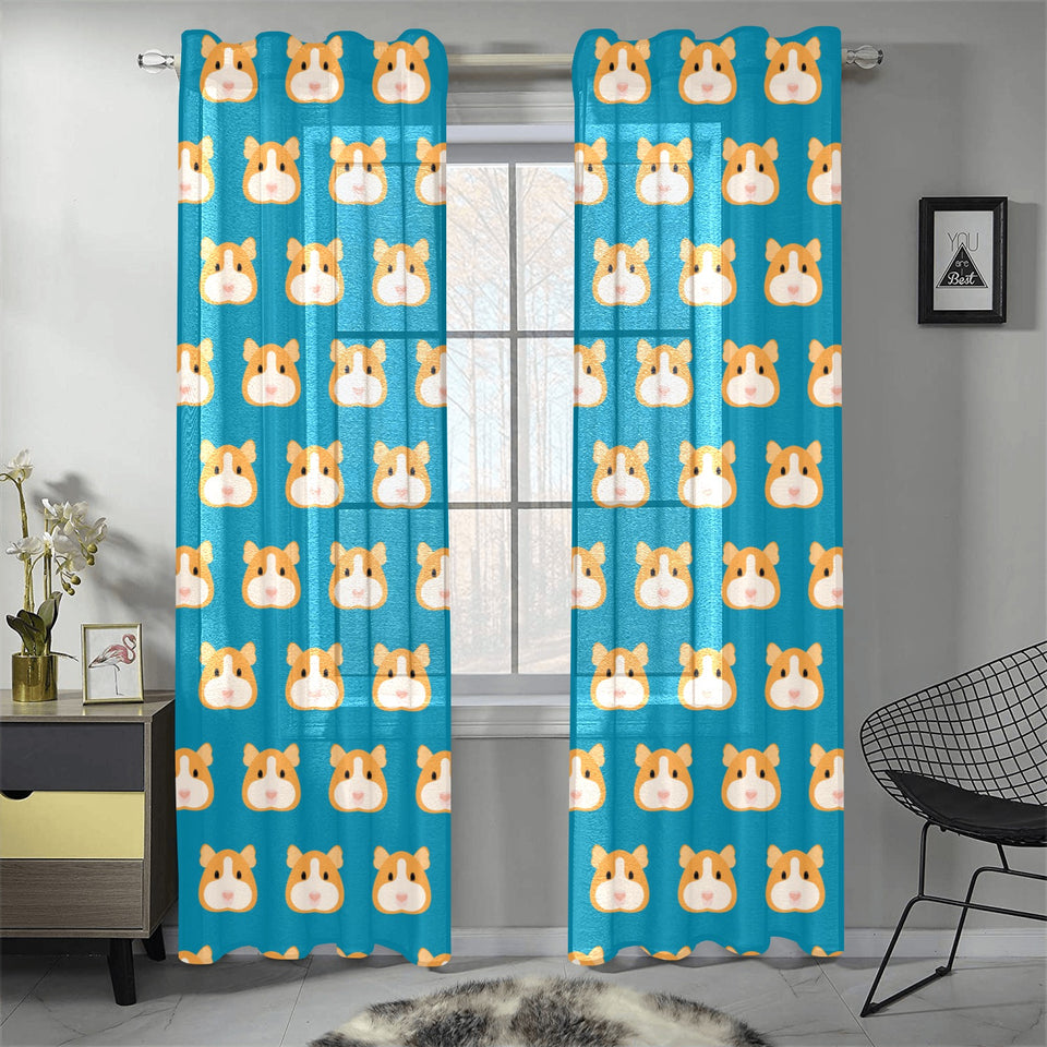 Guinea Pig Pattern Print Design 03 Gauze Curtain