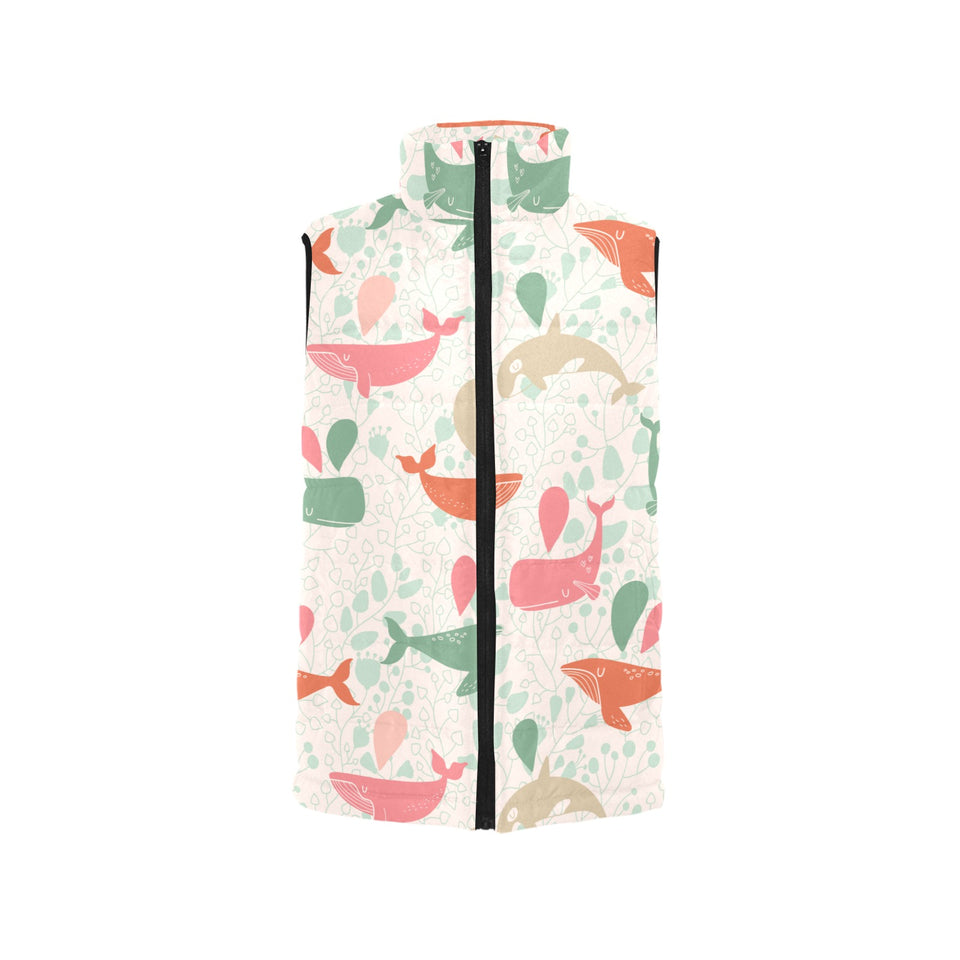 Cute whale pattern Women's Padded Vest