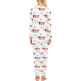 Cute dachshund bone pattern Women's All Over Print Pajama Set