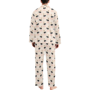 Ostrich Pattern Print Design 05 Men's Long Pajama Set