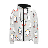 Cute Penguin christmas pattern Men's Padded Hooded Jacket