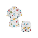 Colorful helicopter pattern Women's V-Neck Short Pajama Set