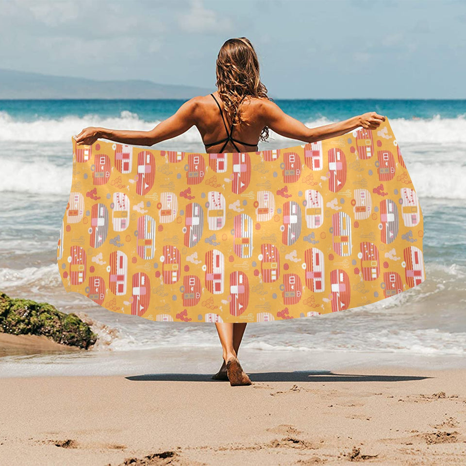 Camper Van Pattern Print Design 04 Beach Towel