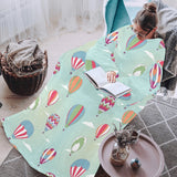 Hot Air Balloon design Pattern Blanket Robe with Sleeves