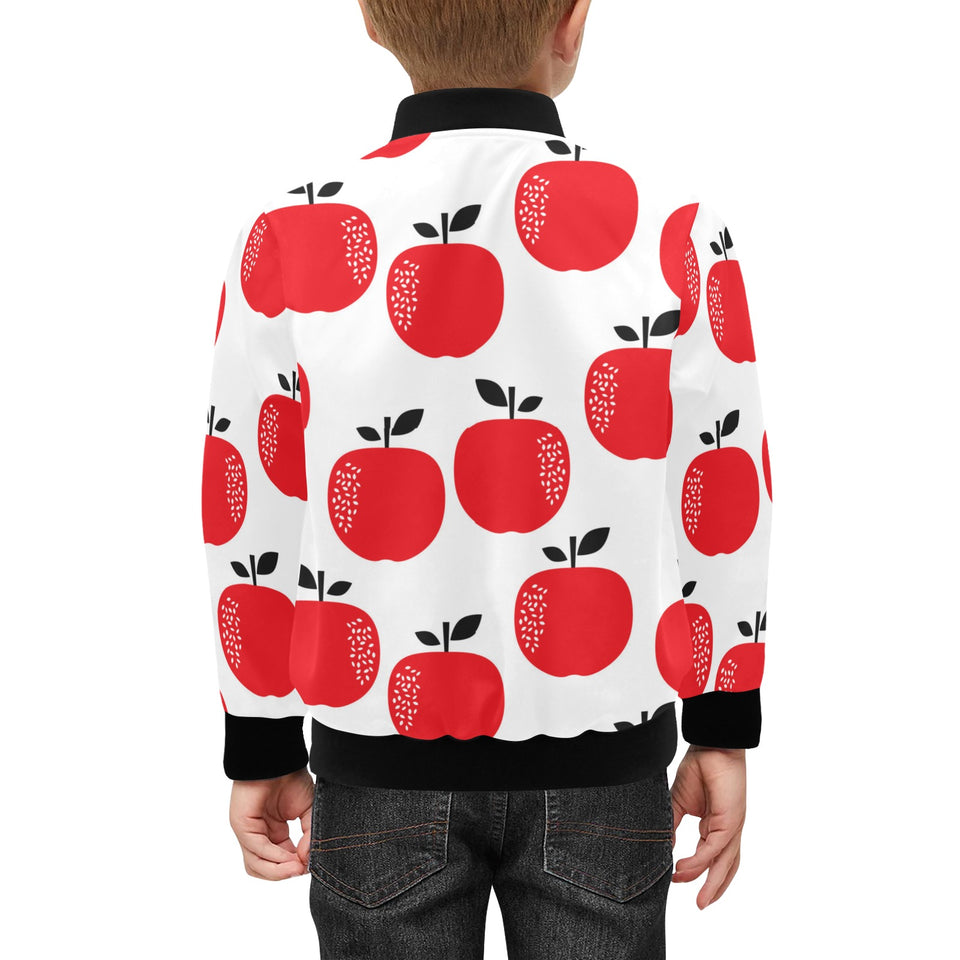 red apples white background Kids' Boys' Girls' Bomber Jacket
