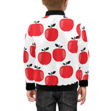 red apples white background Kids' Boys' Girls' Bomber Jacket