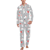 Cute polar bear christmas snow pattern Men's Long Pajama Set