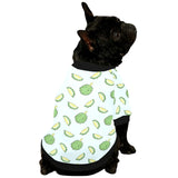 Durian pattern blue background All Over Print Pet Dog Round Neck Fuzzy Shirt