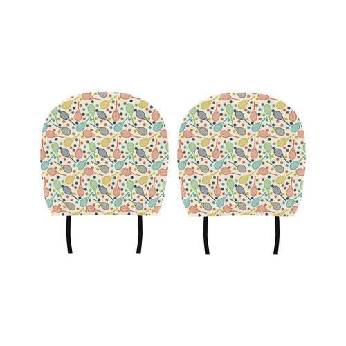 Tennis Pattern Print Design 03 Car Headrest Cover