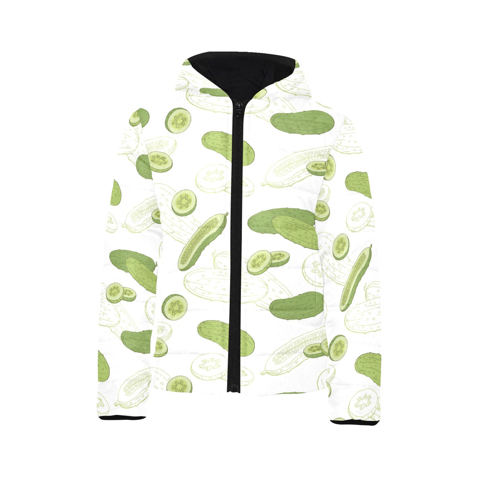 Cucumber sketch pattern Kids' Boys' Girls' Padded Hooded Jacket