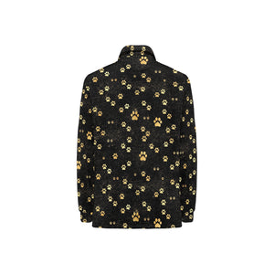 Dog Paws Pattern Print Design 05 Women's Long Sleeve Polo Shirt