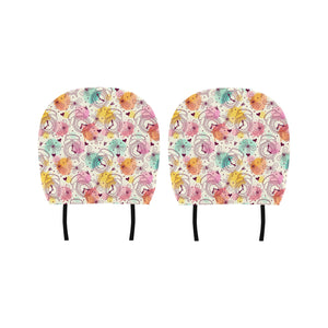 Clock butterfly pattern Car Headrest Cover