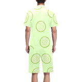 Cucumber pattern Men's V-Neck Short Pajama Set