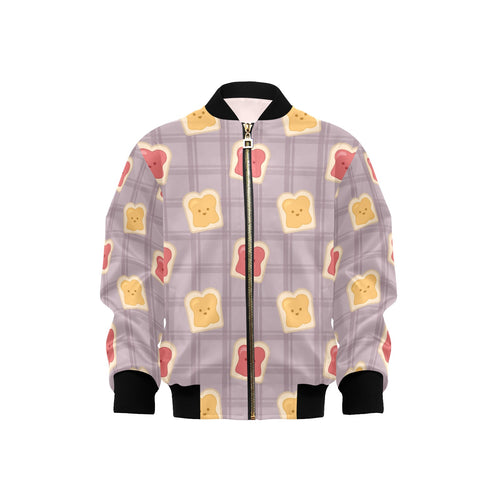 Bread Toast Pattern Print Design 05 Kids' Boys' Girls' Bomber Jacket