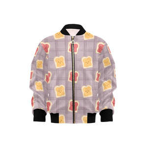 Bread Toast Pattern Print Design 05 Kids' Boys' Girls' Bomber Jacket