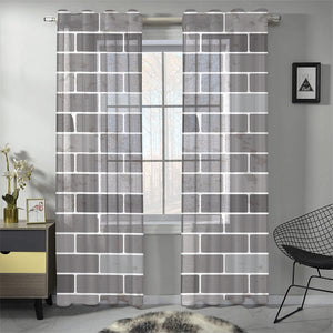 Brick Printed Pattern Print Design 05 Gauze Curtain
