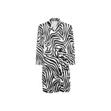 Zebra skin pattern Men's Long Sleeve Belted Night Robe