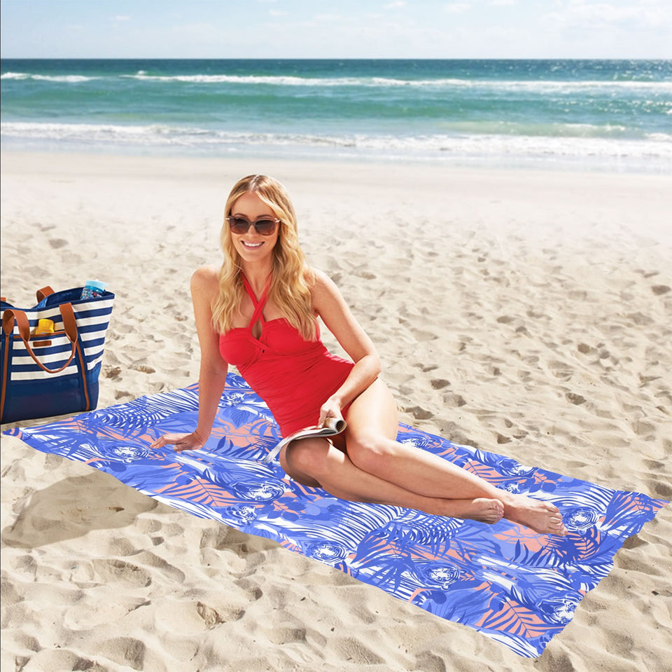 white bengal tigers pattern Beach Towel